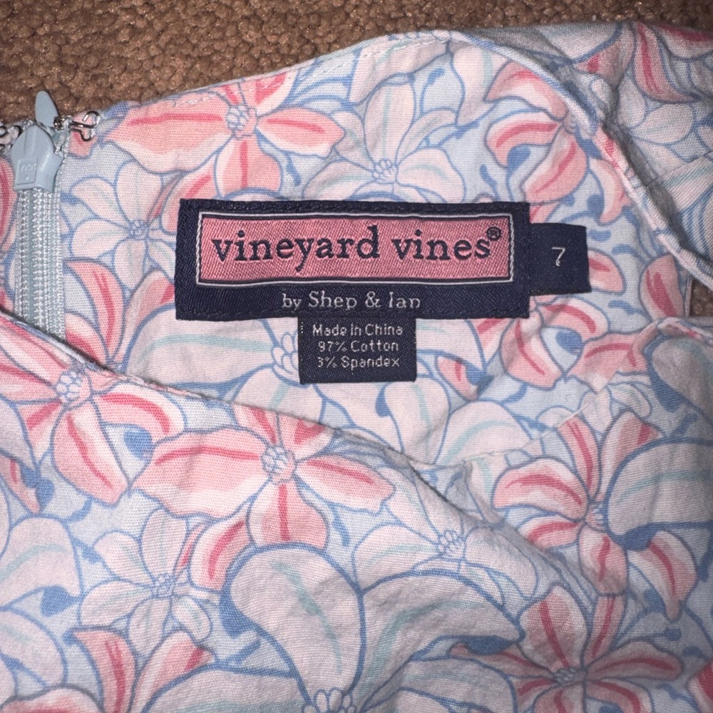 Vineyard Vines White Dress with Pink and Light Blue Floral Print - Picture 2 of 5